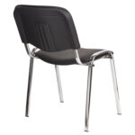 Стул для персонала и посетителей "ИЗО", хромированный каркас, кожзам черный Z-11, К3 — изображение 5