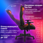 Кресло компьютерное BRABIX "GT Racer GM-100", две подушки, экокожа, черное/оранжевое, 531925 — изображение 17