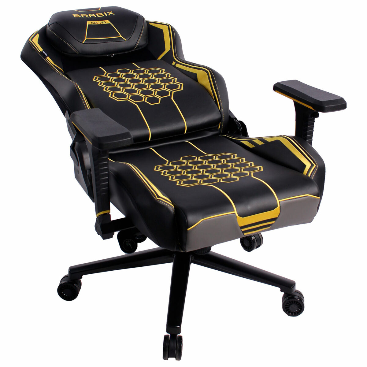 Кресло BRABIX PREMIUM "Tanos GM-180", мультиблок, 4D подлокотники, литой поролон, черное/желтое, 532953 — изображение 6