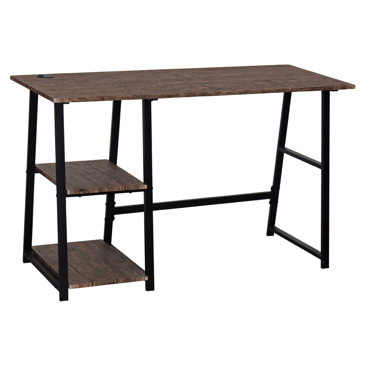 Стол на металлокаркасе BRABIX "LOFT CD-006", 1200х500х730 мм, 2 полки, цвет морёный дуб, 641224 — изображение 2