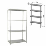 Стеллаж металлический BRABIX "MS-150/40/70-4", 1500х700х400 мм, 4 полки, 291101, S241BR044402 — изображение 3