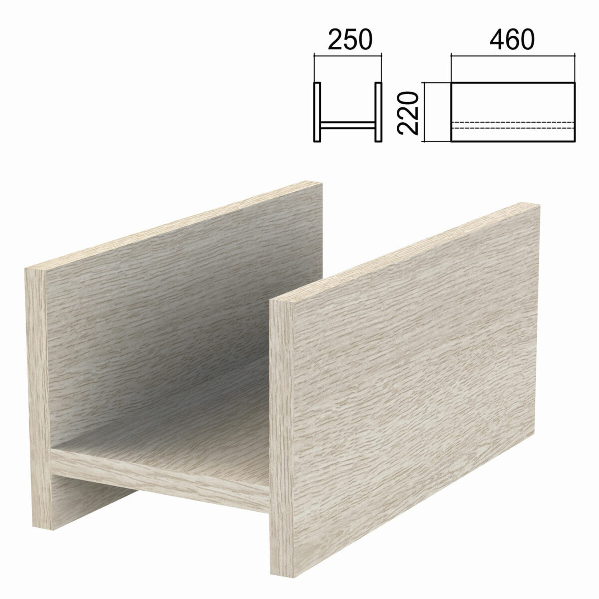 Подставка под системный блок "Арго", 250х460х220 мм, ясень шимо — изображение 1