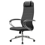 Кресло офисное МЕТТА "К-27" хром, ткань, сиденье и спинка мягкие, серое — изображение 12