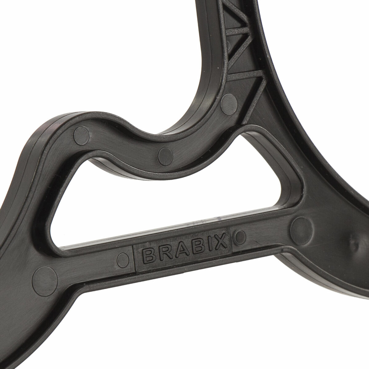 Вешалка-плечики р.46-48, пластик, плоская, перекладина, крючки для бретелей, черная, BRABIX, 601654 — изображение 3