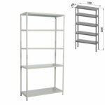 Стеллаж металлический BRABIX "MS Plus-200/40-5", 2000х1000х400 мм, 5 полок, регулируемые опоры, 291109, S241BR164502 — изображение 2