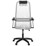 Кресло офисное МЕТТА "SU-B-8" пластик, ткань-сетка, сиденье мягкое, светло-серое — изображение 3