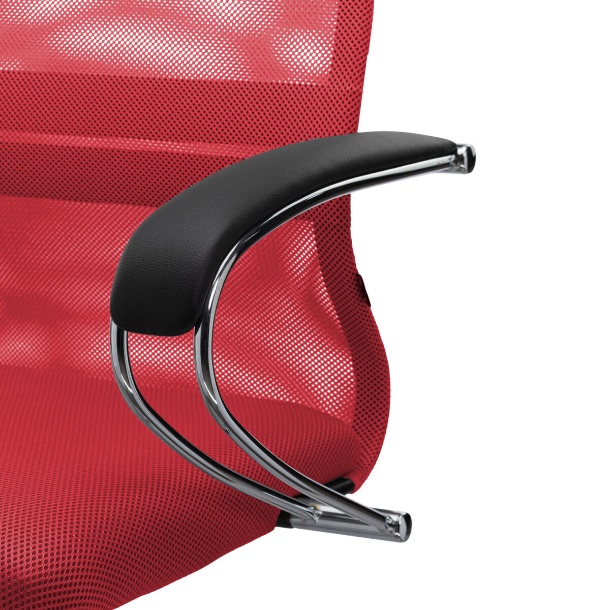 Кресло офисное МЕТТА "SU-B-8" хром, ткань-сетка, сиденье мягкое, красное — изображение 13