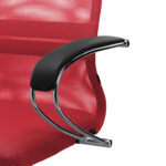 Кресло офисное МЕТТА "SU-B-8" хром, ткань-сетка, сиденье мягкое, красное — изображение 13