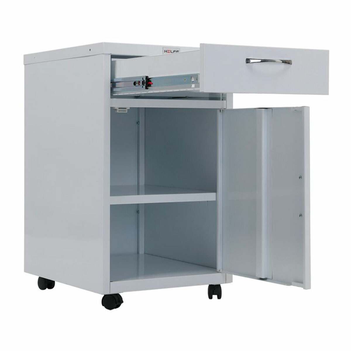 Тумба медицинская подкатная HILFE "МД ТП-2" 710х420х490 мм, с ящиком, цвет белый, S26199402209 — изображение 3