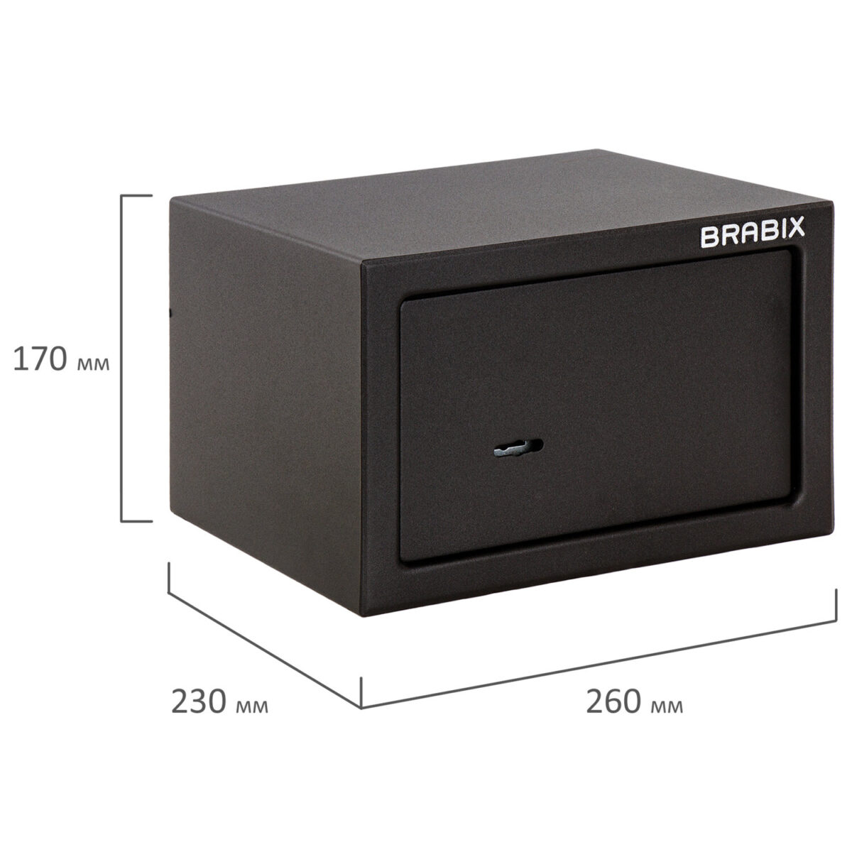 Сейф мебельный BRABIX "SF-170KL", 170х260х230 мм, ключевой замок, черный, 291142, S103BR210514 — изображение 4