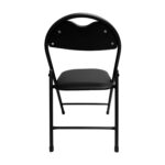 Стул складной для дома и офиса РС94, черный каркас, экокожа черный — изображение 5