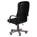 Кресло из натуральной кожи "Атлант-экстра", дерево (орех), монолитный каркас, черное — изображение 5