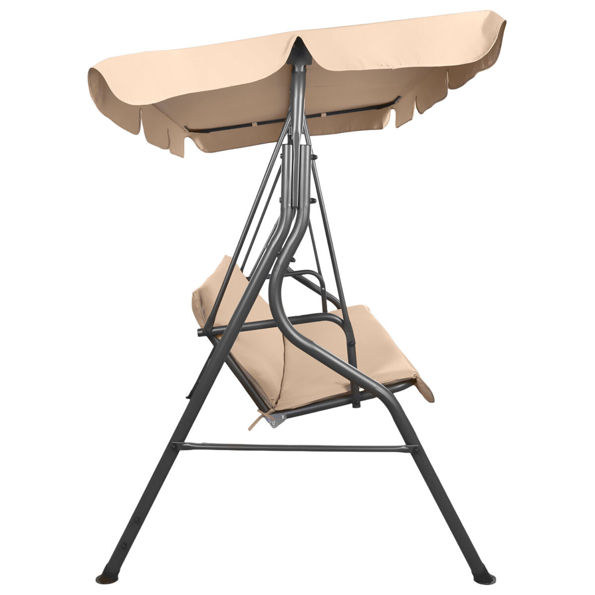 Качели садовые DASWERK (ДАСВЕРК) "COMFORT SC-003", 3 места, Ш170хГ110хВ153 см, мягкое сиденье, кофейный, 680052 — изображение 4