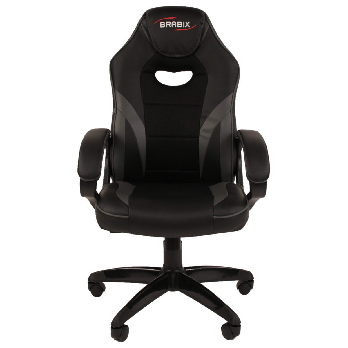 Кресло компьютерное BRABIX "Accent GM-161", TW/экокожа, черное/серое, 532576, 7083504 — изображение 4