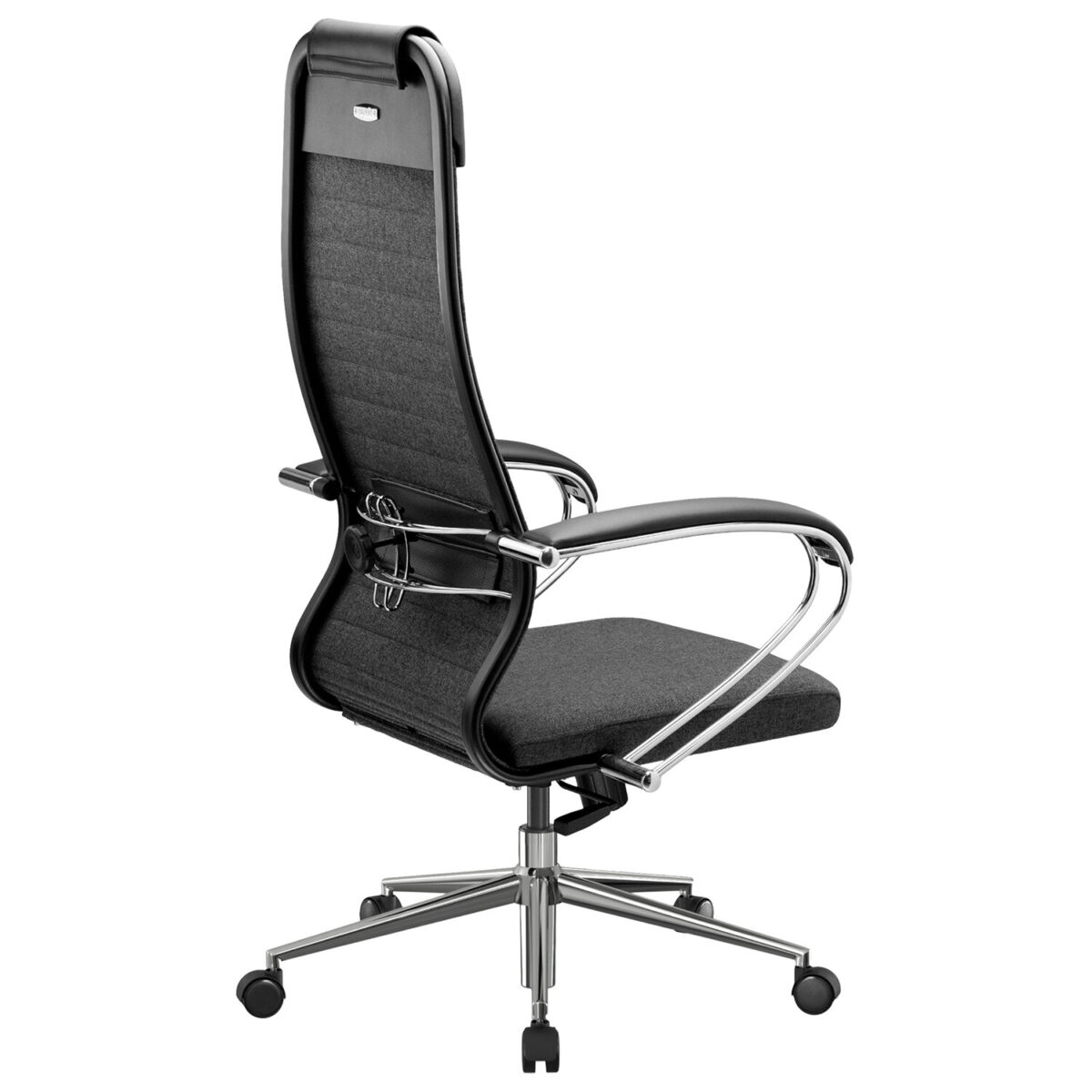 Кресло офисное МЕТТА "К-27" хром, ткань, сиденье и спинка мягкие, серое — изображение 10