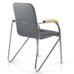 Кресло BRABIX "Samba CF-103", хром каркас, накладки "бук", кожзам серый, собрано, 532758 — изображение 5