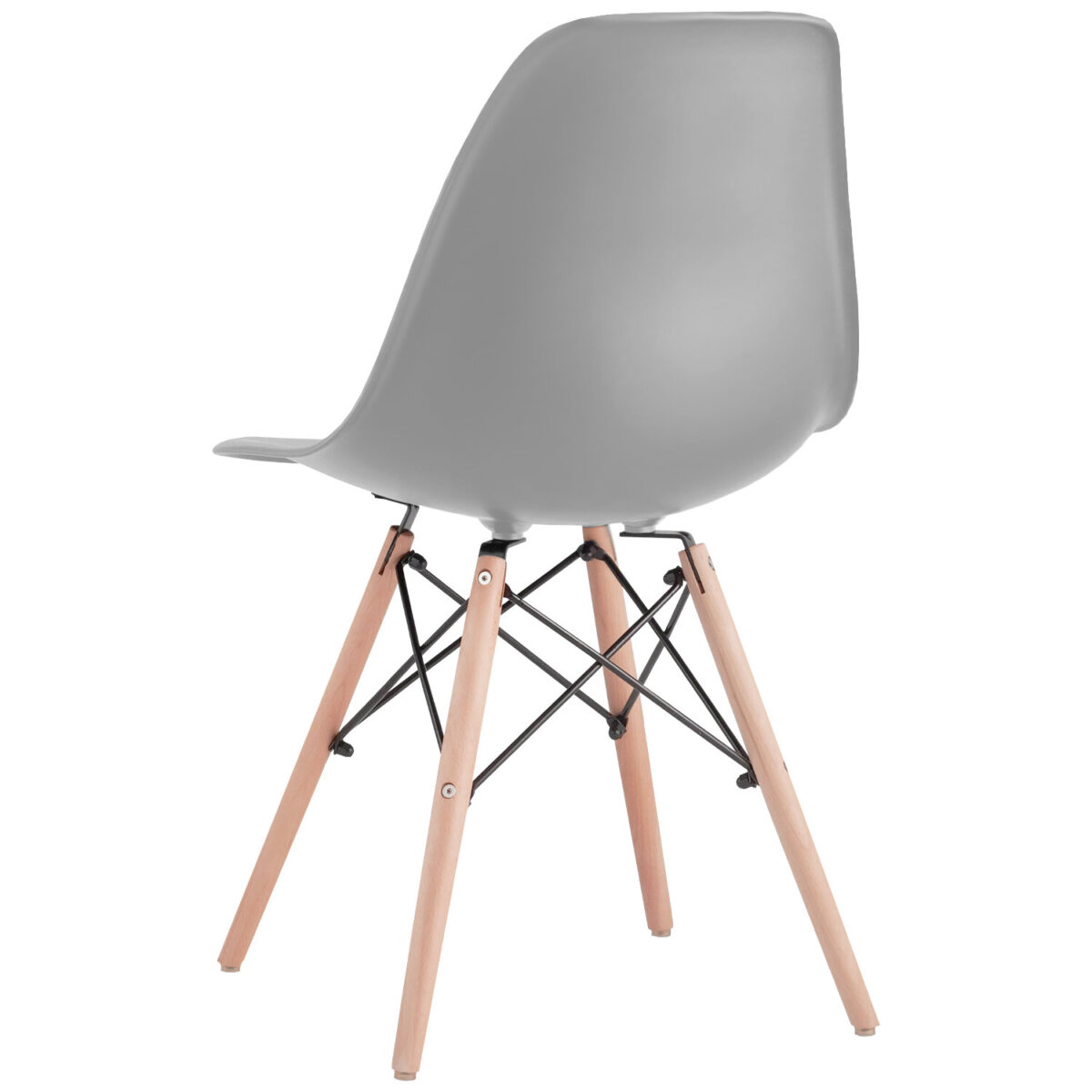 Стулья BRABIX "Eames CF-010", КОМПЛЕКТ 4 шт., пластик серый, опоры дерево/металл, 532632, 2033A — изображение 5