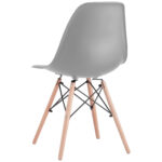 Стулья BRABIX "Eames CF-010", КОМПЛЕКТ 4 шт., пластик серый, опоры дерево/металл, 532632, 2033A — изображение 5