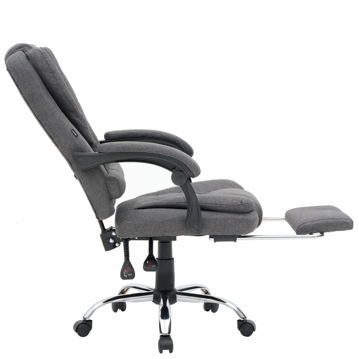 Кресло офисное CROMEX (КРОМЕКС) "Chill MS-005", с функцией вибромассажа, подножка, ткань, серое, 532959 — изображение 9