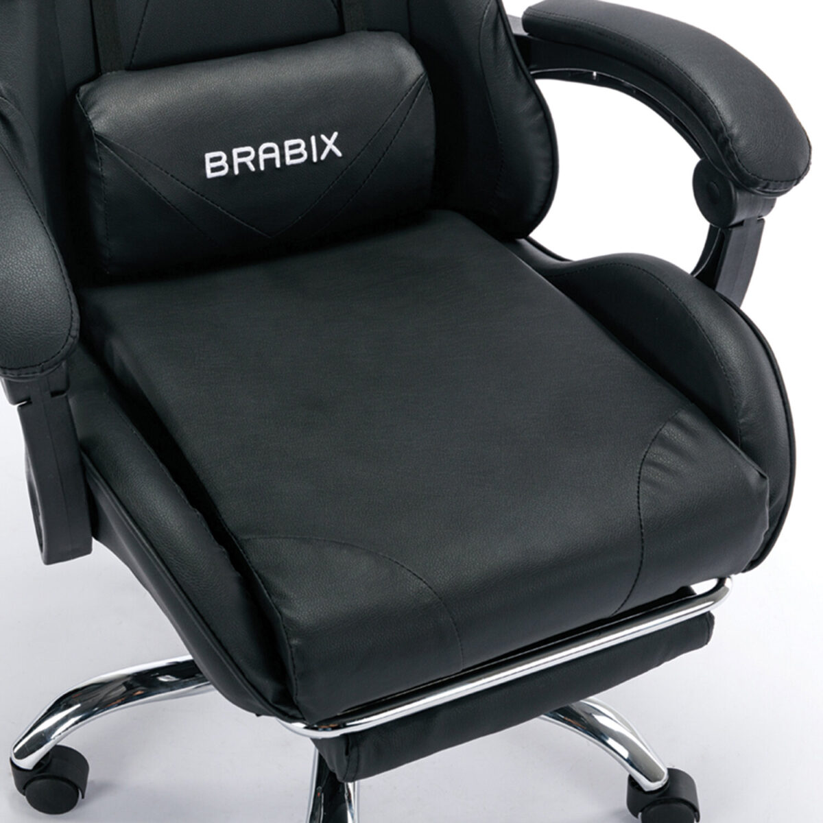 Кресло компьютерное BRABIX "Dexter GM-135", подножка, две подушки, экокожа, черное, 532800 — изображение 13