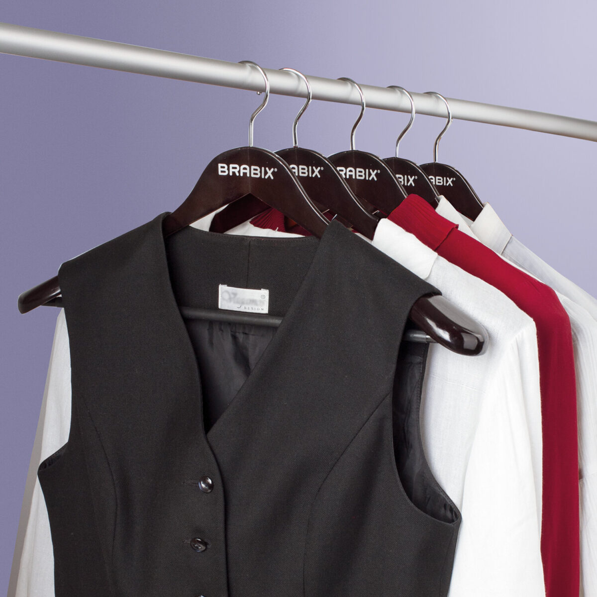 Вешалка-плечики, размер 48-50, деревянная, анатомическая, перекладина, цвет шоколад, BRABIX "Люкс", 601165 — изображение 7