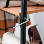 Вешалка-стеллаж "Скандинавия-1", 1470х1100х385 мм, 5 полок, металл/ЛДСП, черная/дуб, ГСС1 Ч — изображение 6