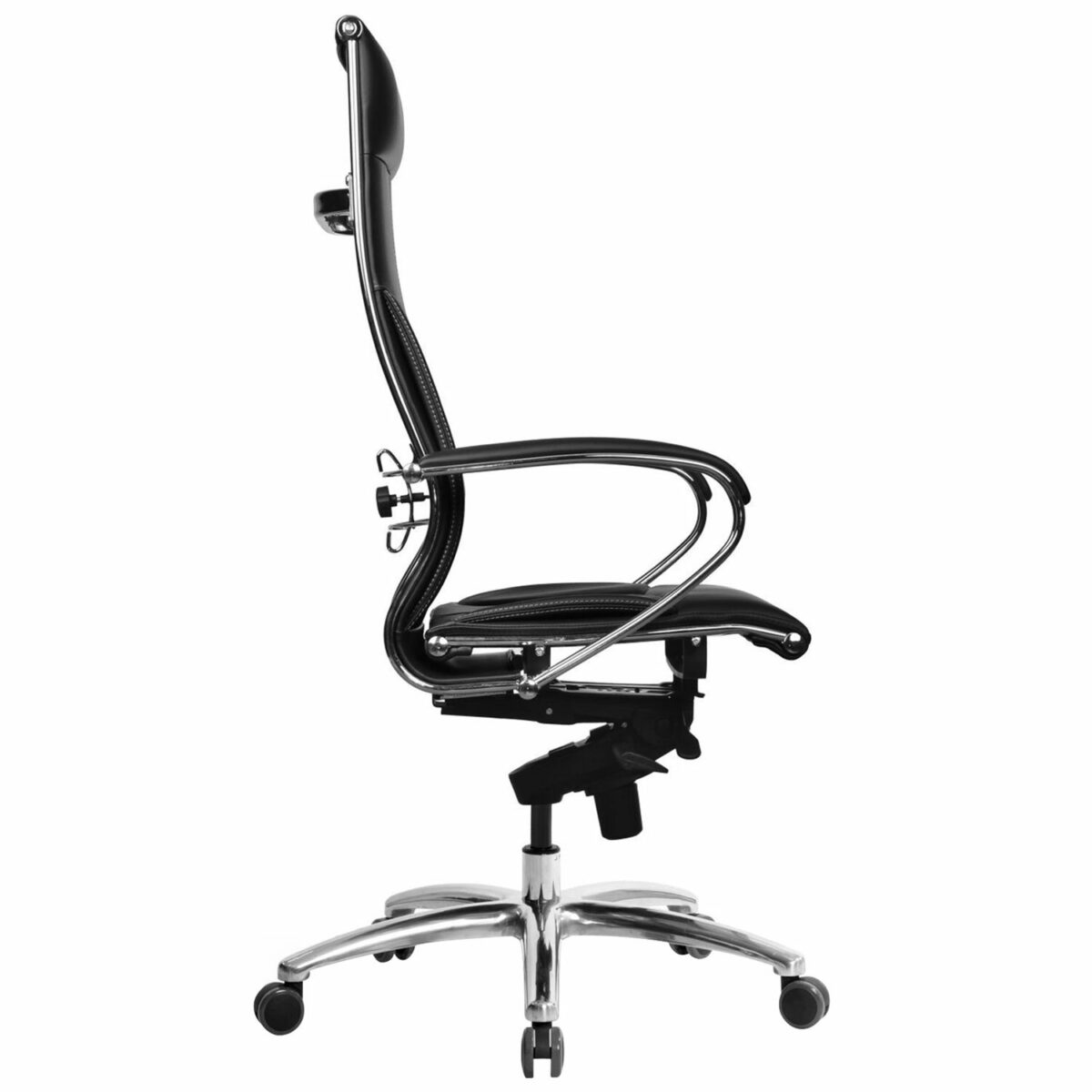 Кресло офисное МЕТТА "SAMURAI" Lux, экокожа, регулируемое сиденье, черное — изображение 4