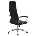 Кресло офисное МЕТТА "SU-B-10" хром, ткань-сетка, сиденье и спинка мягкие, черное — изображение 8