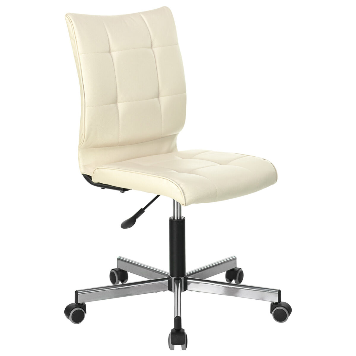 Кресло BRABIX "Stream MG-314", без подлокотников, пятилучие серебристое, экокожа, бежевое, 532078 — изображение 1