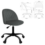 Кресло BRABIX "Moon MG-074", велюр серый, пятилучие металлическое черное, 532773 — изображение 2