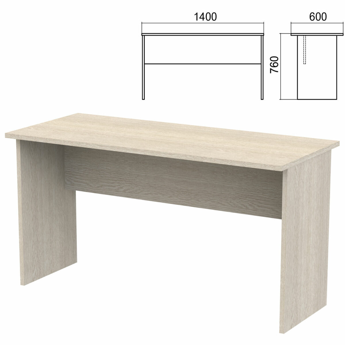 8c4bd8155487136068a43e19d9084cbd_xl Стол письменный "Арго", 1400х600х760 мм, ясень шимо — изображение 1