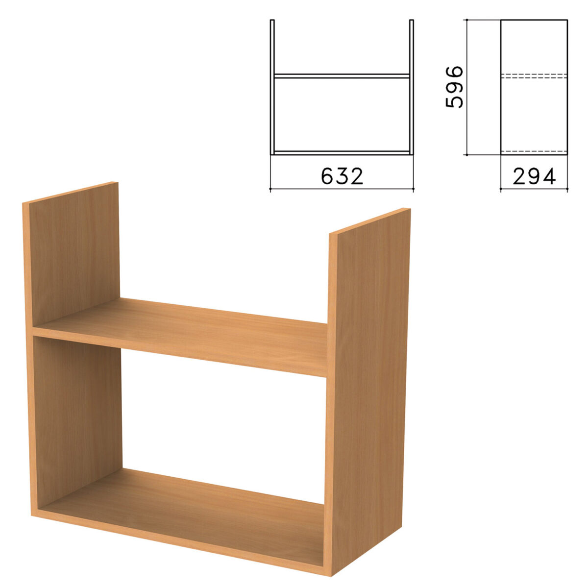 8c5e6b8728cd024442454d533f68e032_xl Полка навесная настенная "Бюджет", 632х294х596 мм, груша ароза, 402668-336 — изображение 1