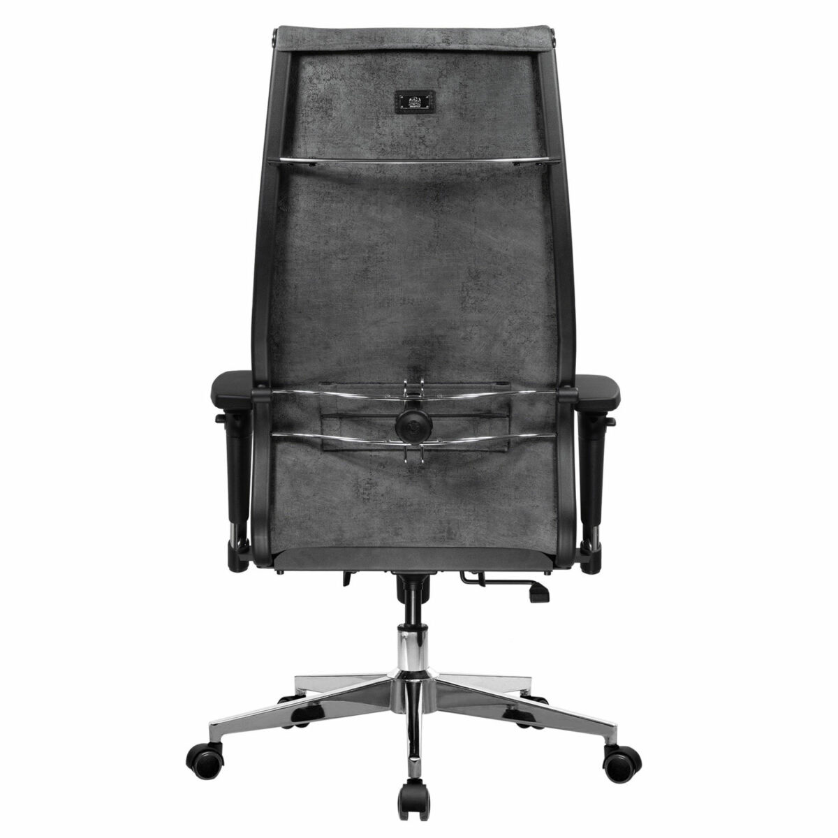 Кресло офисное МЕТТА "L1m 42/2D", хром, 2D-подлокотники, сиденье и спинка мягкие, велюр, темно-серое — изображение 6