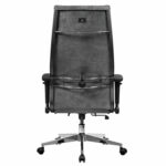 Кресло офисное МЕТТА "L1m 42/2D", хром, 2D-подлокотники, сиденье и спинка мягкие, велюр, темно-серое — изображение 6