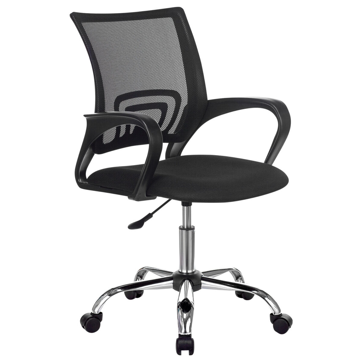 Кресло BRABIX "Fly MG-396", с подлокотниками, сетка, хром, черное, 532086 — изображение 1