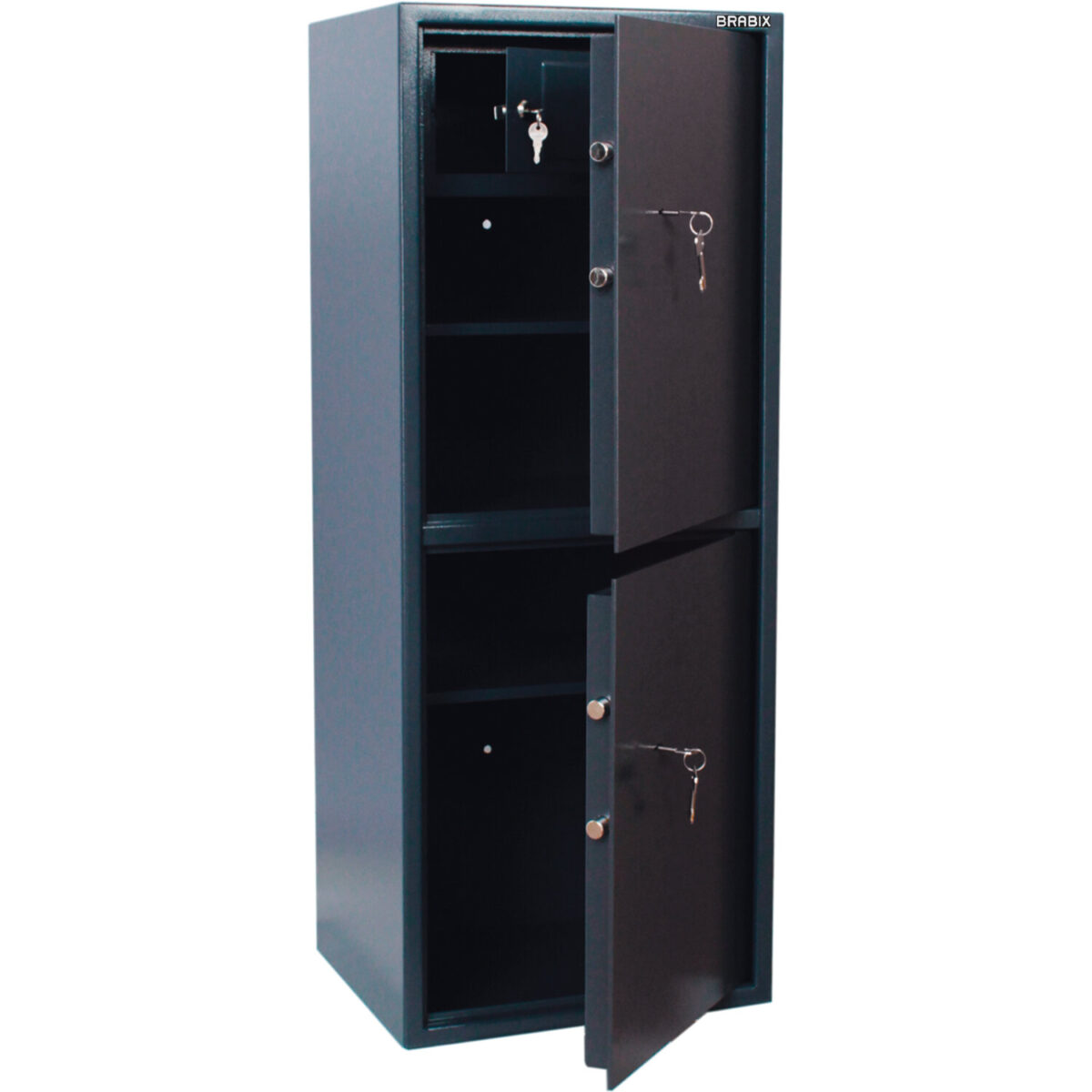 Сейф BRABIX "КМ-1200Т/2", 1200х475х400 мм, 76 кг, 2 отделения, ключевой замок, трейзер, крепление к стене, 291170 — изображение 1