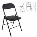 Стул складной BRABIX "Golf CF-007", черный каркас, кожзам черный, 531565 — изображение 3