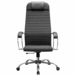 Кресло офисное МЕТТА "К-27" хром, ткань, сиденье и спинка мягкие, серое — изображение 5