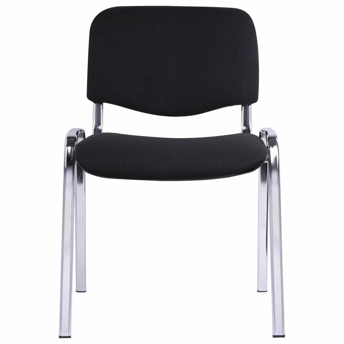 Стул для персонала и посетителей "ИЗО", хромированный каркас, ткань черная С-11, В-14 — изображение 4