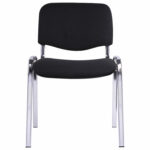 Стул для персонала и посетителей "ИЗО", хромированный каркас, ткань черная С-11, В-14 — изображение 4