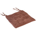 Подушка на стул "ВЕЛЬВЕТ" 38х38 см, полиэстер, коричневая, PRIMILA (ПРИМИЛА) CLASSIC, 700506