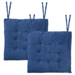 Подушка на стул "ВЕЛЬВЕТ" 38х38 см, полиэстер, синяя, PRIMILA (ПРИМИЛА) CLASSIC, 700505 — изображение 7