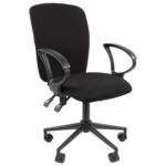 Кресло офисное Chairman CH 9801, пятилучие металл, ткань, черное, 7150934