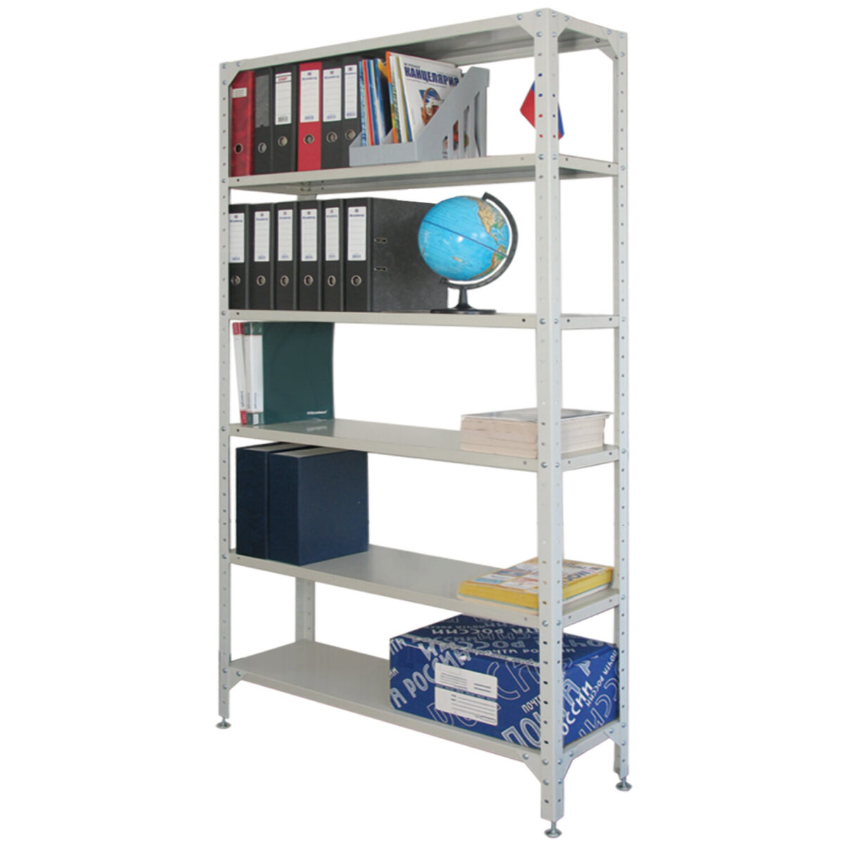 Стеллаж металлический "УНИВЕРСАЛ", 2000х1000х400 мм, УСИЛЕННЫЕ СТОЙКИ, 6 полок, регулируемые опоры, 290349 — изображение 4