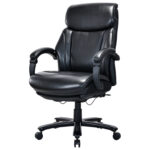 Кресло HAWASAN (ХАВАСАН) "Voyager HD-010", НАГРУЗКА до 180 кг, подножка, экокожа, черное, 532971 — изображение 7