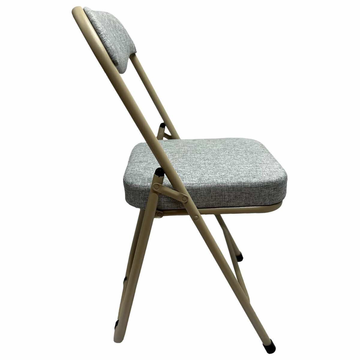 Стул складной для дома и офиса РС04К комфорт, бежевый перламутровый каркас, рогожка бежевая — изображение 4