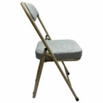 Стул складной для дома и офиса РС04К комфорт, бежевый перламутровый каркас, рогожка бежевая — изображение 4