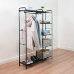 Вешалка-стеллаж "Валенсия-1", 1555х1090х300 мм, 7 полок, металл, черная, ГСВ1 Ч — изображение 3