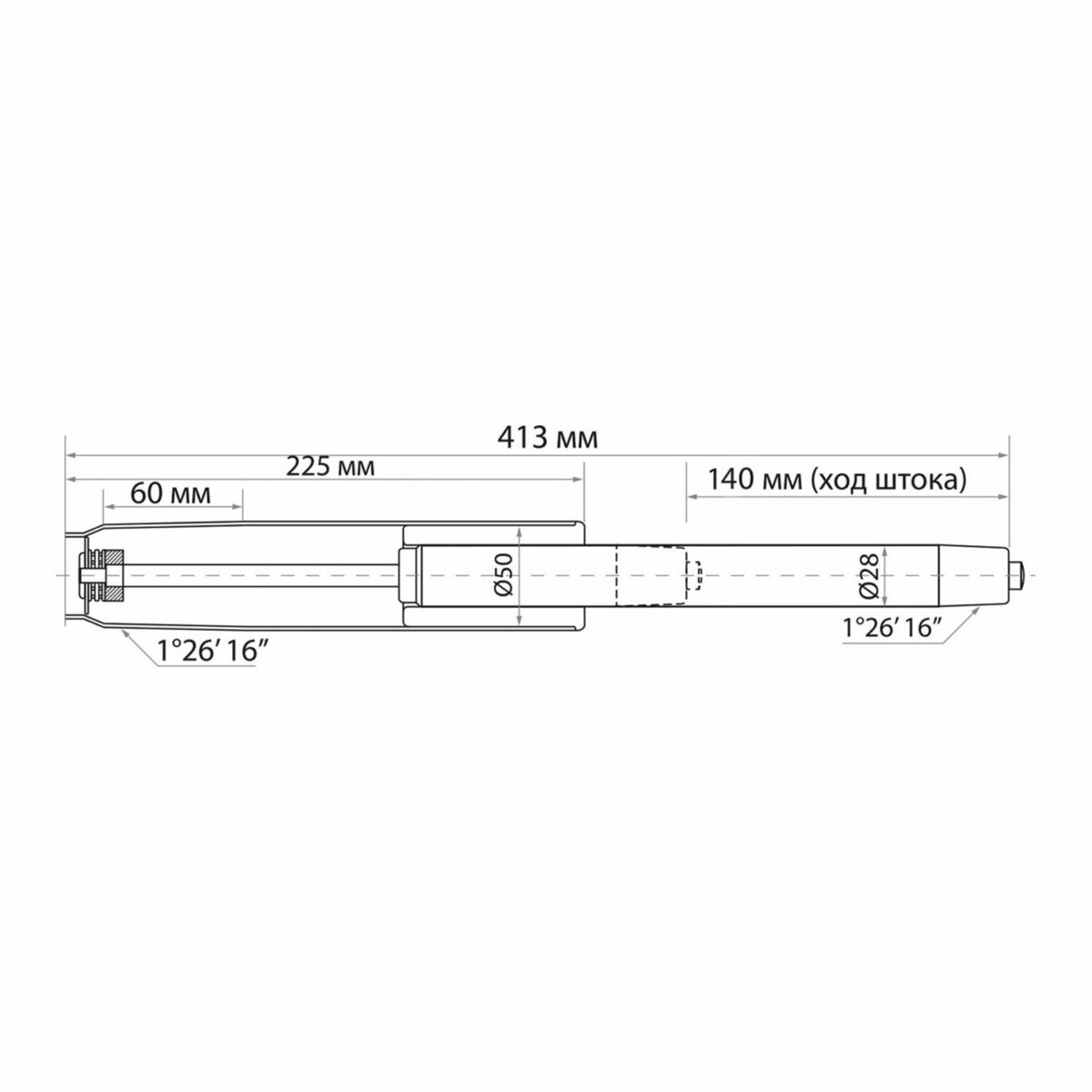 Газлифт прочный BRABIX HD-140 стандартный, черный, в открытом виде 413 мм, d 50 мм, класс 4, 533076 — изображение 4