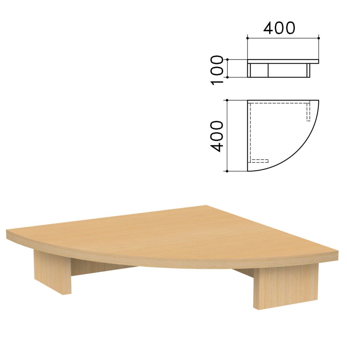 Подставка под монитор "Канц", 400х400х100 мм, цвет бук невский, МК01.10 — изображение 1